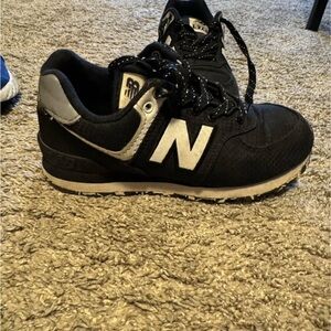 New Balance Kids' Black and Gray Sneakers